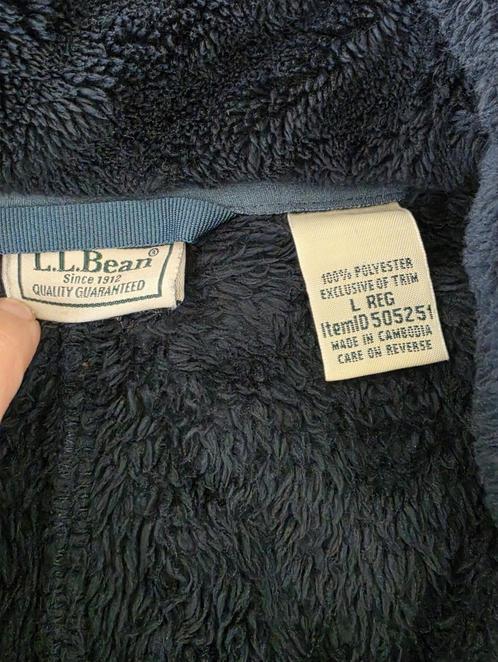 L.L.Bean Sherpa Fleece Jacket Trail Outdoor Gorpcore Full Zip Size L - Picture 6 of 11